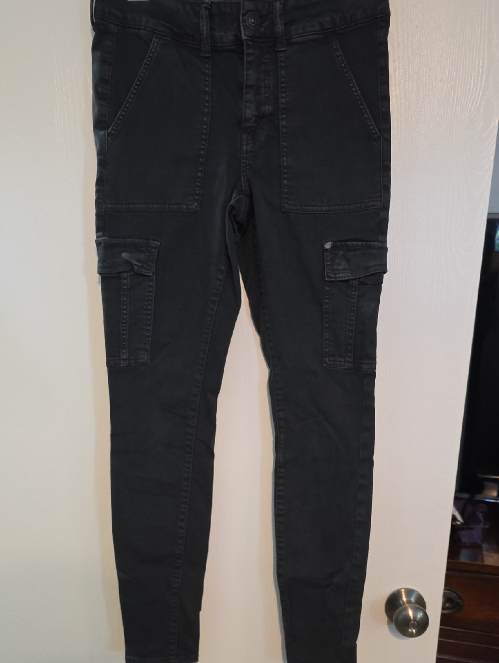 American Eagle Outfitters Dark Gray Stretch Skinny Pants